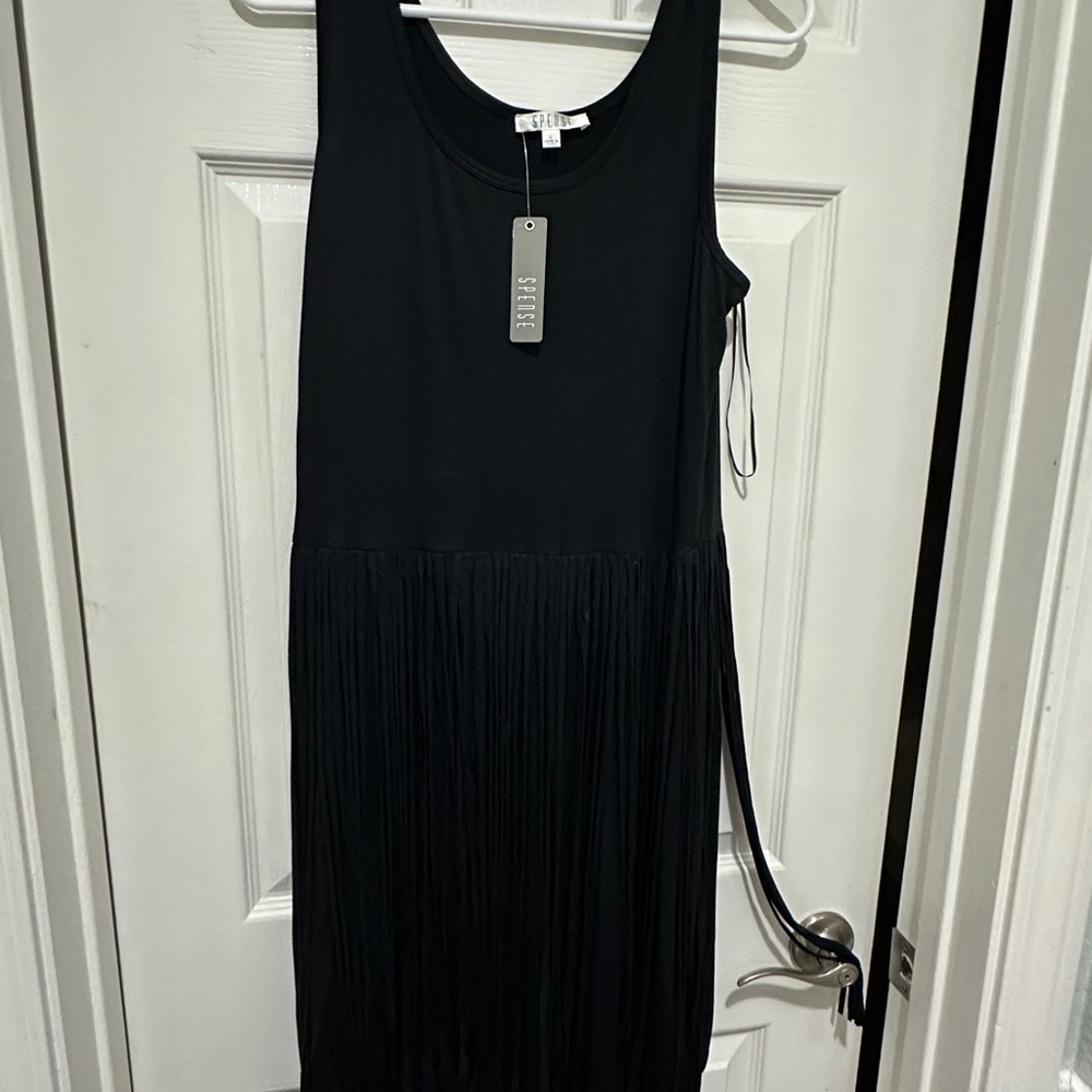 Spense Black Midi Dress